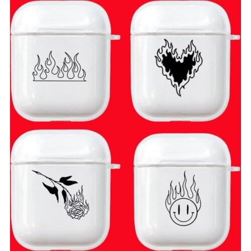 Flame Blaze Power Torch Clear Earphone Charging Box Cover Bag For Apple Wireless AirPods 1/2 Soft Headset Protective Case