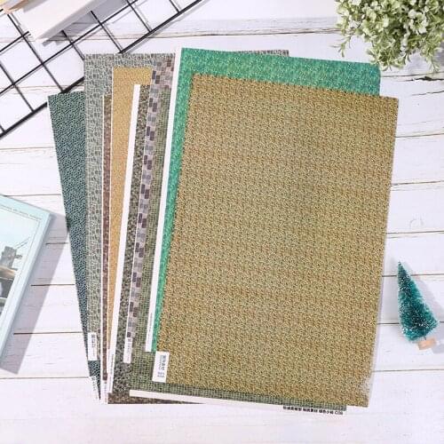 1Pc 1:12 Dollhouse Mini Home Decor Wall Paper Wall Stickers Murals Decor 42*29cm Doll Accessories Colorful Wallpaper