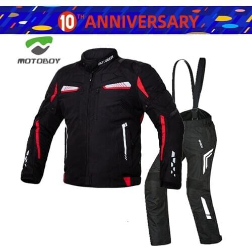 1pcs MOTOBOY Mens 600D Oxford Reflective Light Windproof Waterproof Warm Cotton Liner Off-road Motocorss Pants Motorcycle Jacket