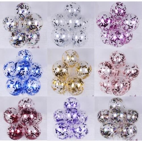 10pcs/lot Rose Gold Clear Glitter Confetti Latex Balloons Romantic Wedding Birthday Party Decoration Kids Toy Baby Shower Globos