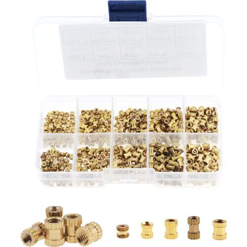 200pcs/box 500pcs/box M2*L-3.5 M2.5*L-3.5 M3*L-4.2(OD) Injection Nut Copper Insert Knurled Nuts Knurling Kit For Electrical