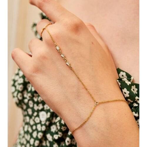 2021 Ins Gold Chain Transparent Acrylic Beads Hand Chain Minimalism Bracelets Korean Fashion Women Party Jewelry