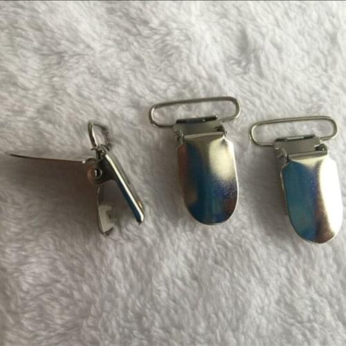 25pcs/lot 30mm Metal Hook Silver Holders Suspender Paci Pacifier Clips Ribbon Craft Sewing Tool