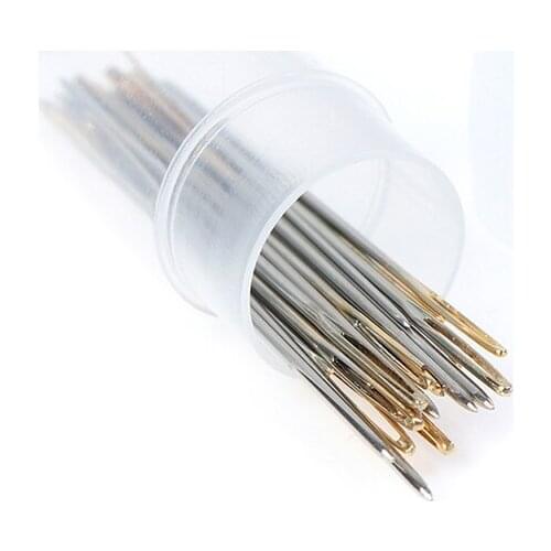 30Pcs/lot Golden Embroidery Fabric Cross Stitch Cloth Needles Size 22# 24# 26# Sewing Accessories