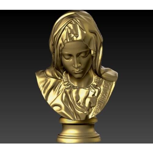 3d stl model for cnc router engraving carving in STL file format Bust sculpture women mary