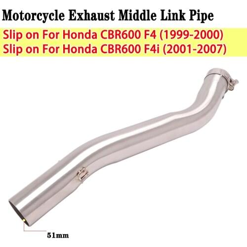 51mm Slip on For Honda CBR600 F4 CBR600 F4i 1999 - 2007 Exhaust Motorcycle Muffler Connection Link Pipe Middle Tube Escape Moto