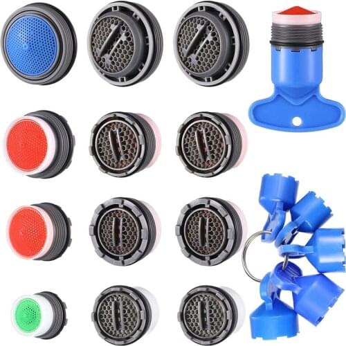New 12 Pieces Faucet Aerator For Cache Aerators And 5 Pieces Cache Faucet Aerator Key Removal Wrenches, Cache Aerators