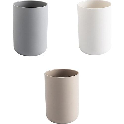 Home White Gray PP Plastic Matte Texture Simple Mouthwash Cup 300ml Volume Portable Bathroom Toothbrush Cup,FL21024