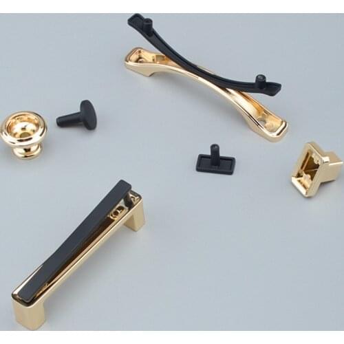 European Light Luxury Black Gold Zinc Alloy Cabinet Handles and Knobs Kitchen Cupboard Wardrobe Door Pulls Drawer Knobs