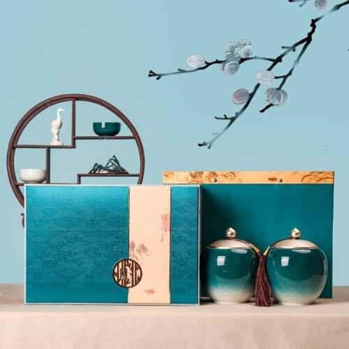 Chinese-style Ceramic Tea Cans Packaging Gift Boxes Home High-grade Black Tea Tea Sealed Cans Ceramic Storage Cans Holiday Gifts