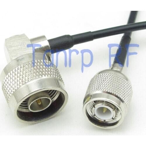 50CM Pigtail coaxial jumper cable RG174 extension cord 20in TNC male plug to N male right angle RF connector adapter