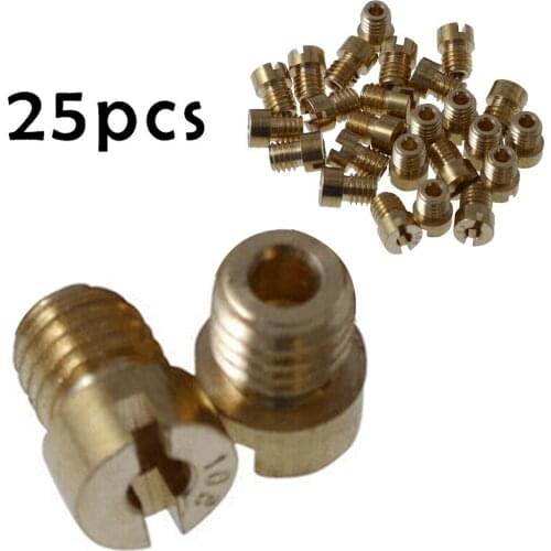 25x Main Jet Nozzles 55-115 M5 For Dellorto PHBG 21 19.5 19 SHA 13 14 15 16 19 20 SHBC 19 5mm Carburetor Main Jet Set