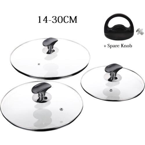 14-30CM Cookware Cover For The Pan Tempered Glass Lid For Saucepan Frying Pan Wok Lid With Knob Cooking Pot Lid Cookware Parts