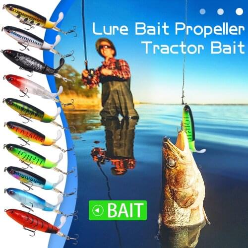Leurre souple 1 PCS Whopper Plopper Fishing Lure 10cm 13g Propeller Tractor Artificial Hard Bait Rotating Tail Fishing Tackle