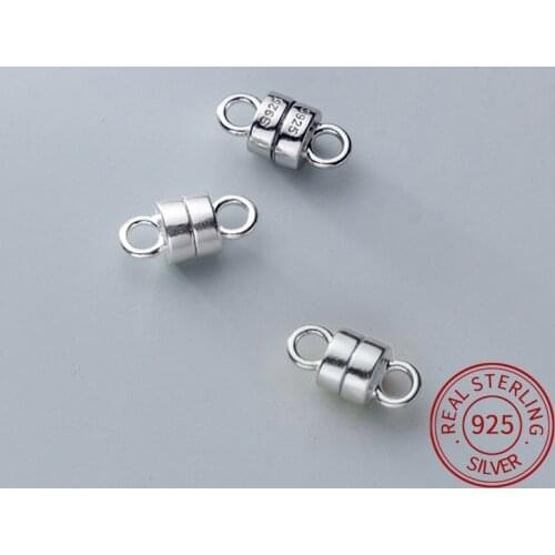 925 Sterling Silver magnetic clasp connectors bracelet hook for Jewelry Making diy necklace Charm Accessories Design findings