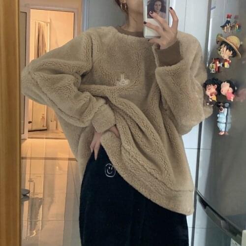 Cute Kawaii Set Women Brown Long Sleeve Crop Tops Sweatshirt and Pants 2021 Two Pieces Sets Sportswear Tracksuit Outfits Female