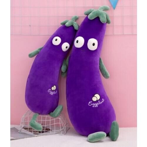 Soft and comfortable eggplant stuffed cartoon vegetable plush toys Sleep pillow Home chair cushion