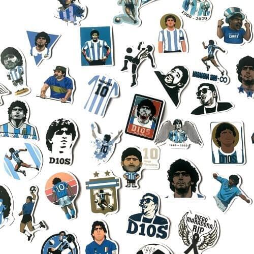50PCS Hand of God Diego Armando Maradona Sticker 2021 Motocross Skateboard Bicycle Laptop PVC JDM Luggage Waterproof stickers