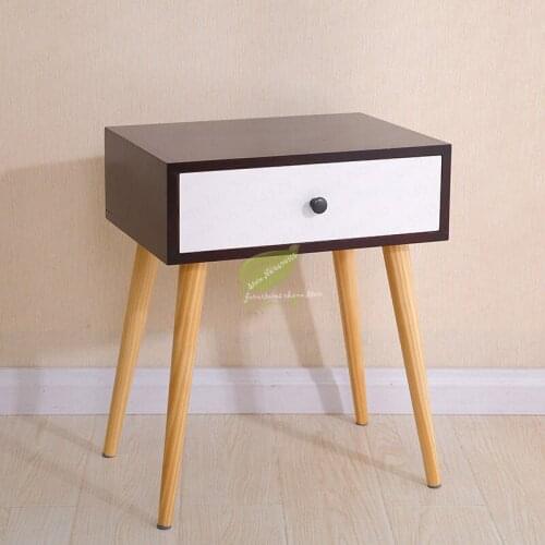 Nordic solid wood legs bedroom bedside table side Japanese style bedside table mini drawer cabinet corner storage cabinet