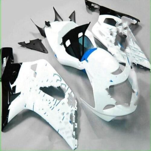 Dor-Customize bodykits for A GSXR600/750 K1 2001-2003 white blue Corona fairing kit GSXR600 GSXR750 01 02 03 fairings for SUZUKI