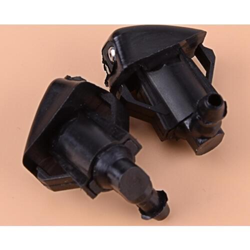 Car Black 2PCS 2 Holes Front Windshield Wiper Water Washer Spray Jet Nozzle Spray Plastic Fit For Mazda 3 5 6 2006 2007 2008