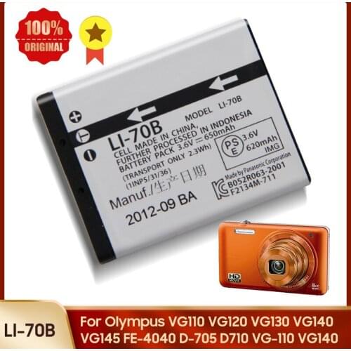 Original Replacement Battery LI-70B 650mAh For Olympus VG110 VG120 VG130 VG140 VG145 FE-4040 D-705 D710 VG-110 VG140