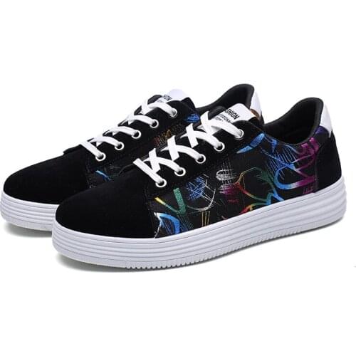 Couple Casual Canvas Trend Fashion Graffiti Shoes Spring Autumn Outside Classic Lace up Slip on Sneakers 2021 New Brand 35-44