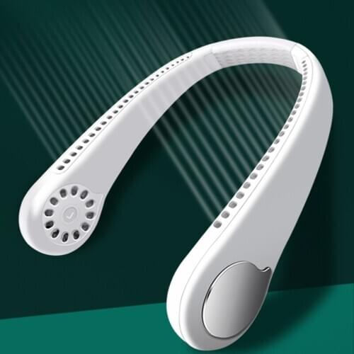 Portable Leafless Mini Fan Neck-hanging USB Charge Wearable Fan Air Cooler for Outdoor Travel Sports Bladeless Mute Ventilator