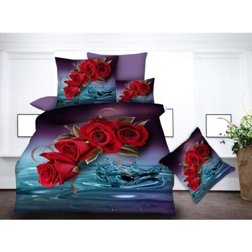 Bed Linen Jacquard Bedding Set Luxury 3d Rose,lover Ring Rose Wedding Duvet Cover Bedsheet Pillowcase Bedding Set Juego De Cama