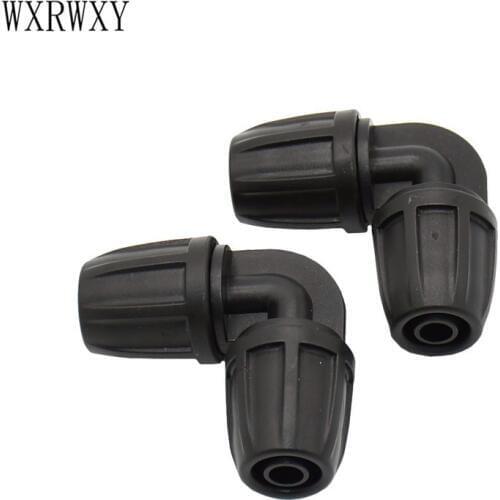 Wxrwxy Irrigation hose 8/11 elbow barb 90 degrees connector Thread 3/8 irrigation knee hose repair connection adapter 25pcs