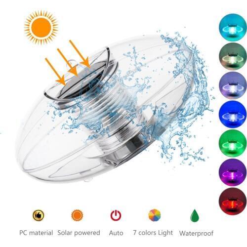 Solar LED Lamps 7 Colors Changeable Swimming Pool Floating Lamp Waterproof Outdoor Lights Lighting Lamp Home Wedding party Decor
