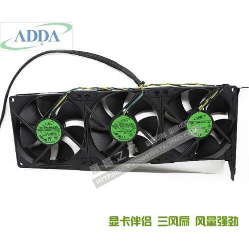 Three fans As a lot FOR ADDA AD0912UX-A7BGL12V 0.50A Graphics card cooling companion PCI slot fan