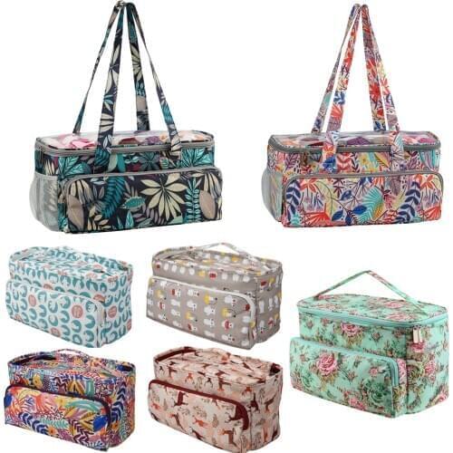 Knitting Woolen Yarn Storage Bags Sewing Kit Case Waterproof Organizer Bag Knitting Tool Holder Traveling Knitting Organizer