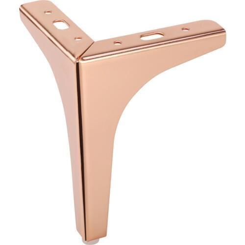 Pack of 4pcs) Champagne Plated Iron Legs For Furniture Cabinet Table Sofa Bed Feet Rose Gold Chair Triangle Metal Leg 150/175mm