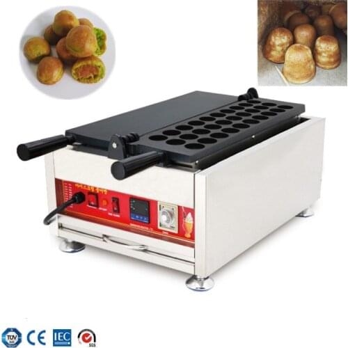 Digital display flip waffle baker iron Malaysian cuisine kaya ball kaya sauce rock ball electric file ball shaped waffle machine