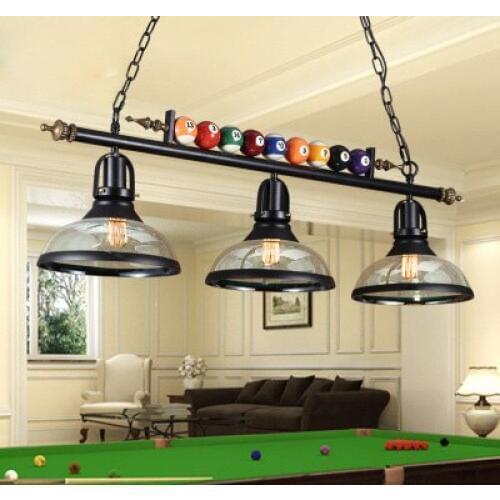 Vintage Industrial Wrought Iron Black Painted Chain Pendant Light with Edison Bulbs Billiard Decoration for Bar Cafe Restaurant