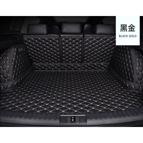 Car Embroidery Leather Full Rear Trunk Tray Liner Cargo Mat Floor Protector Foot Pad Mats For TOYOTA RAV4 2013-2018