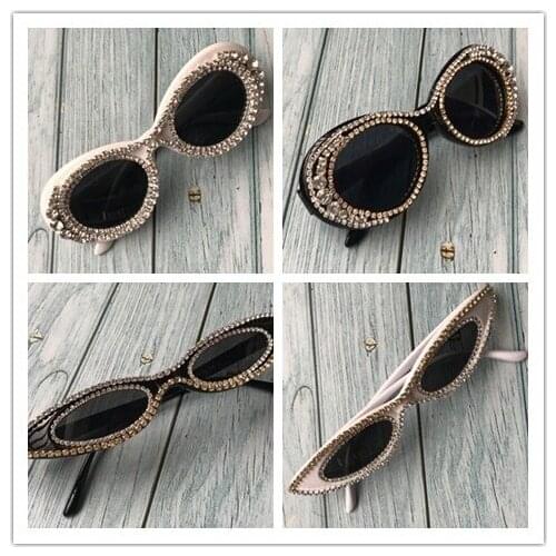 Cat Eye Lady Sunglasses Sexy Fashion with Diamond Female Sunglasses Travel Beach Sunglasses UV400