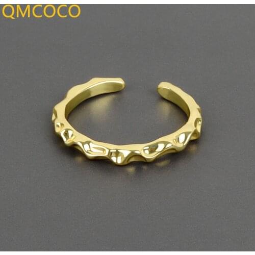 Korean INS Style Design Irregular Concave-Convex Surface Open Adjustable Ring Personality Fashion Man Women Party Accessories