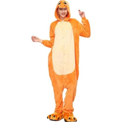 Winter Women Kigurumi Onesie Fire Dinosaur Dragon Pajamas Sets Animal Pijama Nightie Warm Hooded Sleepwear Costume