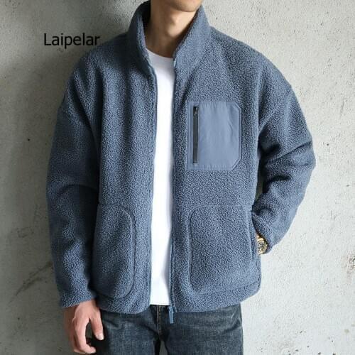 Winter Jacket Men 2021 Fashion Stand Collar Male Solid Thick Coats Tactical Fleece Bomber Outwear