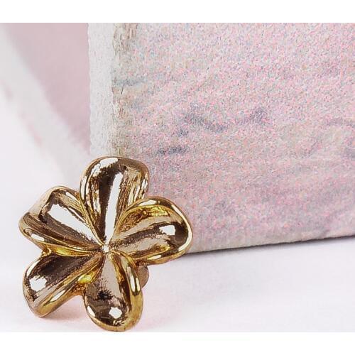 10X 13mm Cute Bling Glod 3D Flower Fasteners Rivet Leather Craft Belt Bag Stud Decor