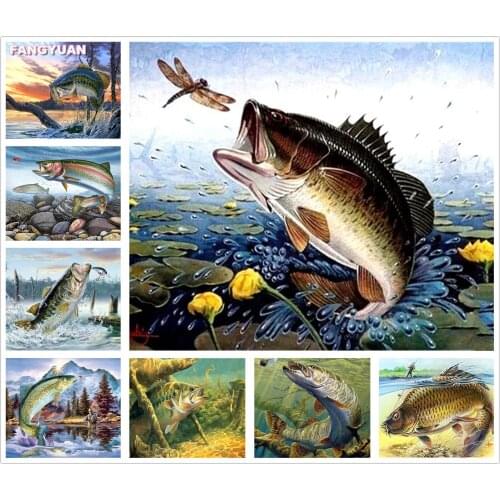 5D Diy Diamond Embroidery Mosaic Cross Stitch Kits Submarine Diamond Painting Landscape Fish Man Sea Home Decoration Accessories