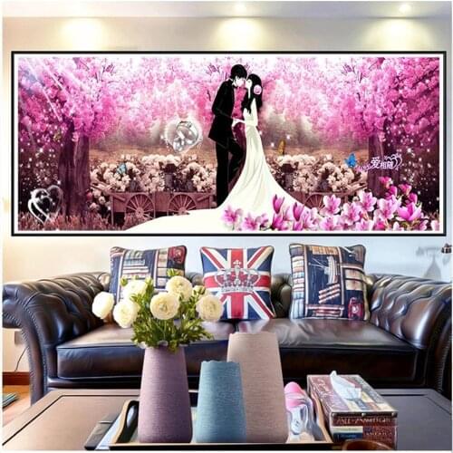 Full drill landscape lover couples diamond painting diamond embroidery 5D DIY mosaic diamond pattern wedding gift X129