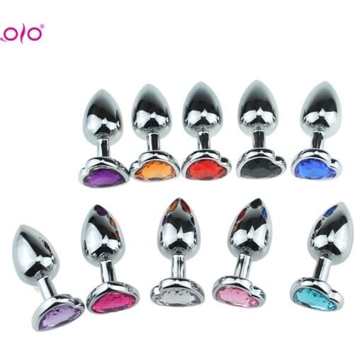 Anal Plug Crystal Jewelry Heart Butt Plug Stimulator Dildo Stainless Steel Buttplug Sex Toys for Men Women Couple Sex Products