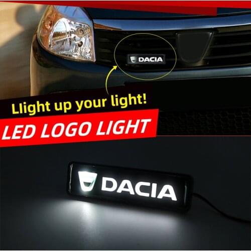 Car Grill Badge Emblem Lights Grille Bonnet Led Logo Light Lamp For Dacia Dokker Duster Lodgy Logan Nova Sandero Solenza Spring
