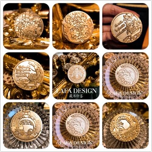 Creative Retro Custom Round Stamp Head Vintage Wax Seal Heads Stamps Postage Journal Package Wedding Gifts Envelope Tools