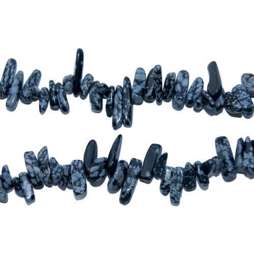 Wholesale 12-18 MM Stick Shape Natural Stone Black Snowflake Stone Beads For Jewelry Making DIY Necklace Bracelet Material