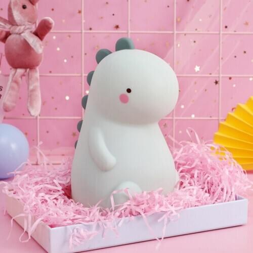 Colorful Night light For Children Boys Girls Gifts Touch Sensor Dimming Cartoon Dinosaur Silicone Night Lamp USB Port