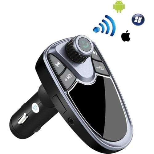 Handfree FM Transmitter Bluetooth 5.0 Car kit Dual USB Car Charger Port USB MP3 Music Player support TF/U Disk